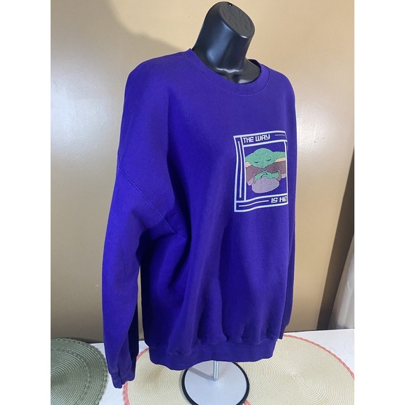 Star Wars Yoda Print Gildan Purple Pullover Sweatshirt Size XL - Picture 7 of 16